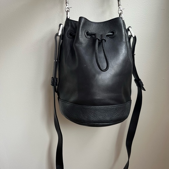 Mackage Handbags - Mackage Black Leather Bucket Crossbody Bag